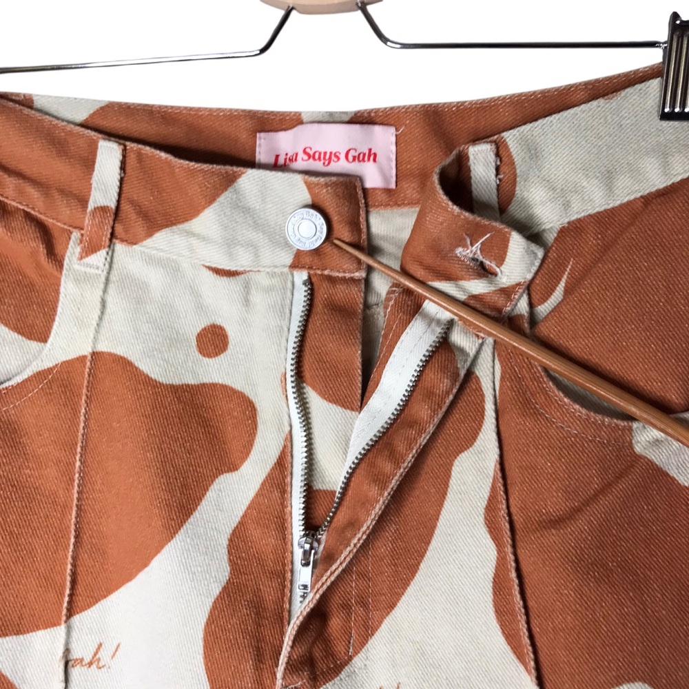 Women's 29 Lisa Says Gah Brown Cow Robyn Jean Jeans Pants Printed - Picture 7 of 16